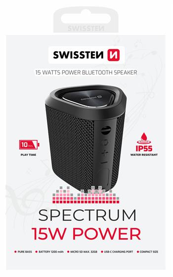 BLUETOOTH SPEAKER SWISSTEN SPECTRUM 15 W BLACK