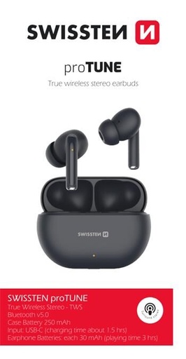 CASQUE BLUETOOTH TWS SWISSTEN PRO TUNE NOIR