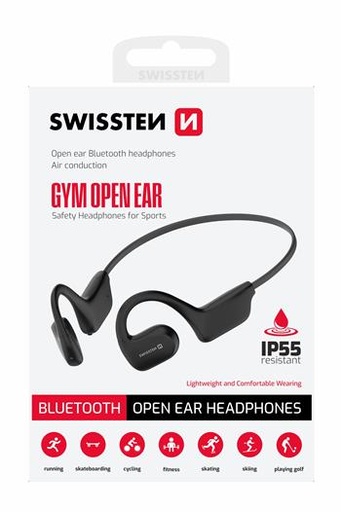 [8595217483828] ÉCOUTEURS BLUETOOTH SWISSTEN GYM À CONDUCTION AÉRIENNE